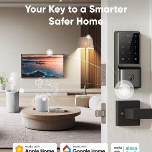 eufy Smart Lock C34, Keyless Entry Door Lock with Apple Home Ecosystem, Built-in Wi-Fi Deadbolt for Front Door or Back, Supports Matter, Apple Home, Alexa, Google Home, SmartThings, Auto Lock