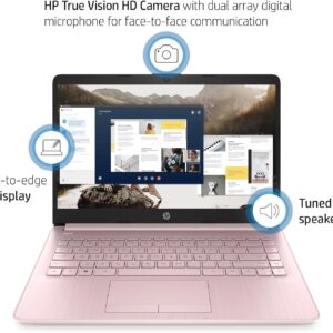 HP Stream 14 Laptop 2022 New, 14″ 1366×768 Display, Intel Celeron N4120 4-Core, UHD Graphics, 32GB DDR4, 64GB SSD, Wi-Fi 5, Card Reader, Win11 Pro, 1-Year Office 365 Subscription, COU 32GB USB