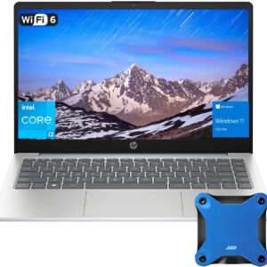 HP Portable Laptop, 14″ HD Display, Intel Core i3-N305, 16GB RAM, 512GB SSD with External 512GB Storage, Webcam, Wi-Fi 6, HDMI, Windows 11 Home, Blue