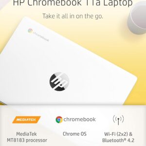 HP Chromebook 11-inch Laptop – Up to 15 Hour Battery Life – MediaTek – MT8183 – 4 GB RAM – 32 GB eMMC Storage – 11.6-inch HD Display – with Chrome OS™ – (11a-na0021nr, 2020 model, Snow White)