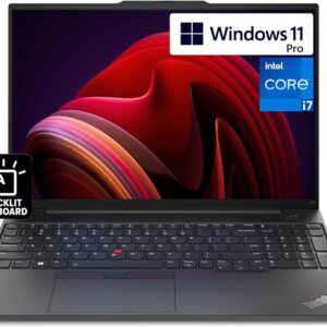 Lenovo ThinkPad E16, WUXGA 16″ IPS, Intel 10 Core i7-1355U, 40GB RAM, 1TB NVMe, Fingerprint, Backlit KB, WiFi 6, Bluetooth, RJ-45, W11P, Business Laptop