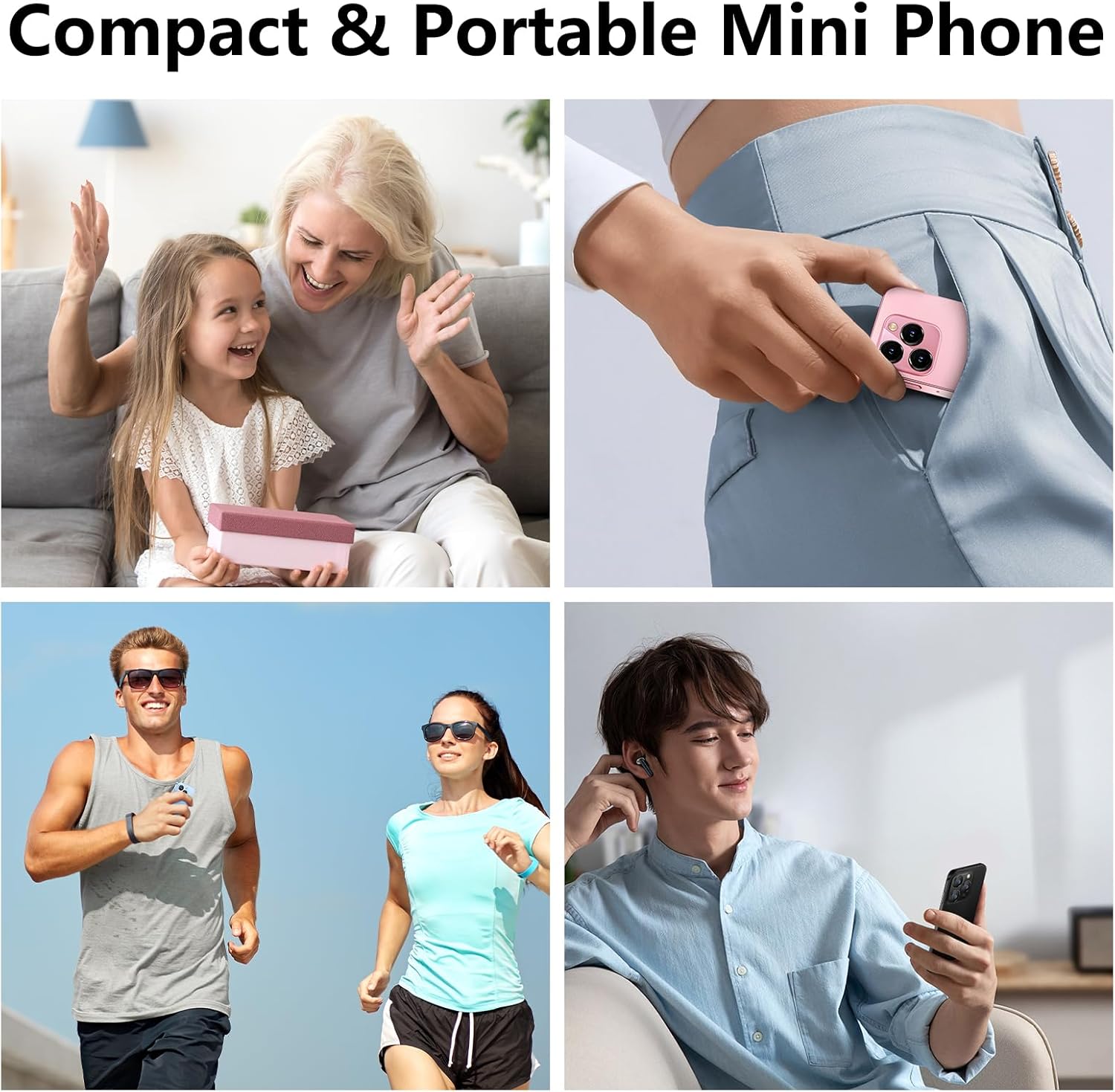 Mini Phone 3G Unlocked Small Smartphone with 2GB+16GB, 3.0" HD Touch Screen,Dual SIM, Pocket Cellphone, Best Gift for Kids, Mini Phone for Kids - Blue - Image 7