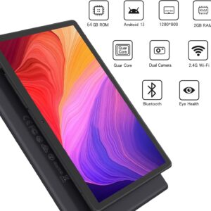 PRITOM 10” Tablet Android 13 Phone Tablet with SIM Slot, 64GB Quad Core, IPS Touchscreen, 8MP Rear Camera WiFi GPS Bluetooth USB C, Support 3G Phone Call, Black