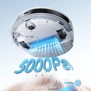 Vyzzle Robot Vacuum and Mop – 5000Pa Strong Suction Robot Vacuum, 3 in 1 Lidar Navigation Robot Vacuum Cleaner with Self-Charging, No-go Zones, APP/Alexa Control for Pet Hair, Carpet, Hard Floor