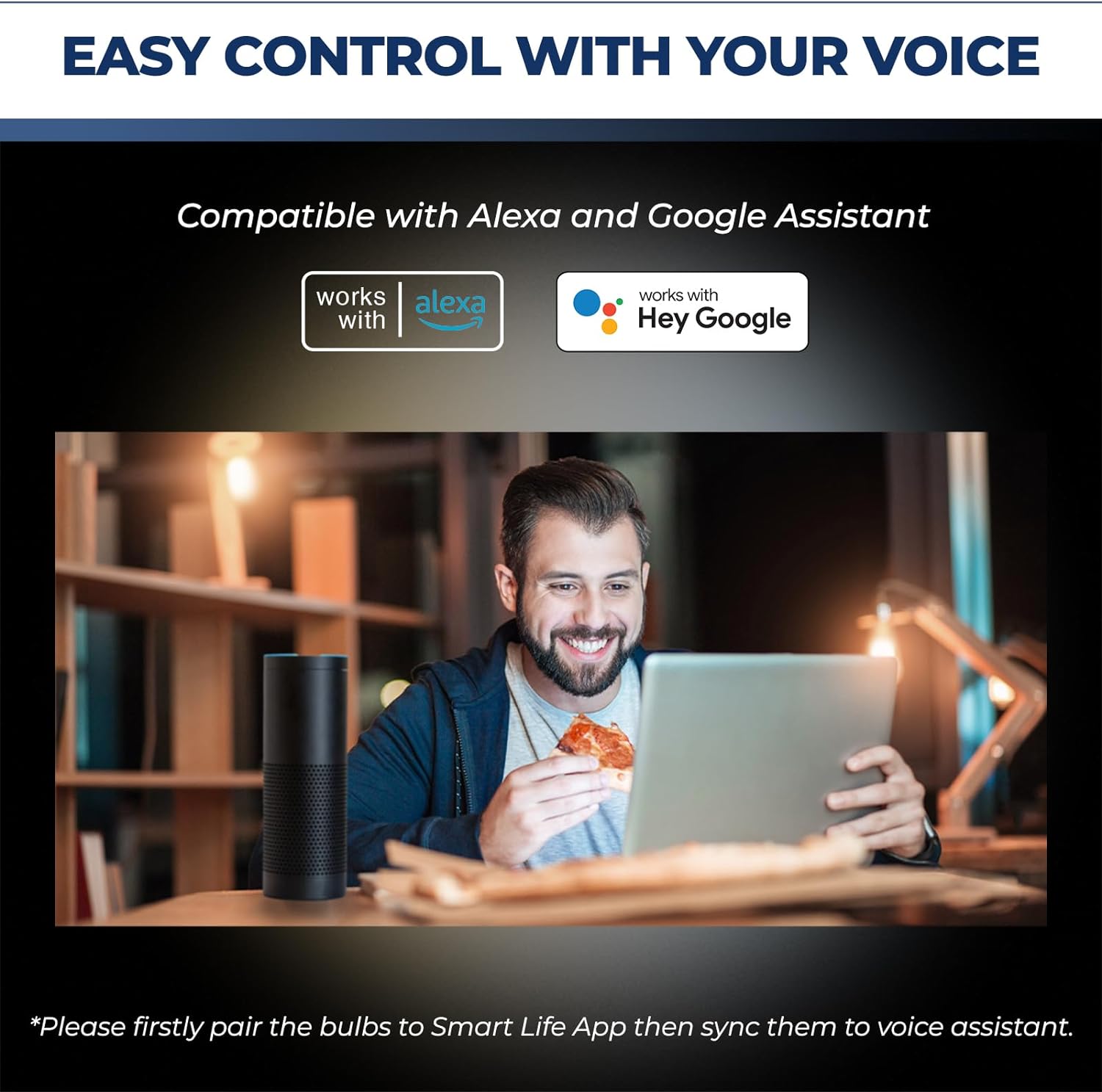 E12 Smart Bulb 60W Equivalent, 500LM 6W WiFi Candelabra LED Light Bulb Compatible with Alexa/Google Home, No Hub Required, RGBCW Chandelier Candle Bulb, 2.4G WiFi Only, ETL Listed, 3PCS - Image 4