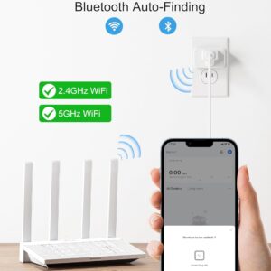 EIGHTREE Mini Smart Plug 𝟓𝐆𝐇𝐳 𝐖𝐢-𝐅𝐢 𝐂𝐨𝐦𝐩𝐚𝐭𝐢𝐛𝐥𝐞 𝟏𝟓𝐀, 𝗘𝗻𝗲𝗿𝗴𝘆 𝗠𝗼𝗻𝗶𝘁𝗼𝗿𝗶𝗻𝗴, Smart Plugs That Compatible with Alexa & Google Home & SmartThings, Remote Control, Timer
