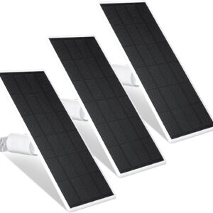Wasserstein Solar Panel, Solar Panel Charger for Google Nest Cam Outdoor or Indoor, Battery – 2.5W Solar Power – Camera Solar Panels Made for Google Nest (3 Pack)