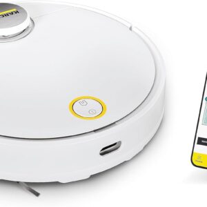 Kärcher RCV 3 Robot Vacuum Cleaner with Mop Function 2500Pa- Remote Control via App, LiDar Laser Navigation – Floor Mapping, Obstacle Detection – 120 min Run-Time – for Hard Floors and Carpets
