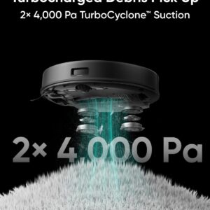 eufy X8 Pro Robot Vacuum Self-Empty Station, Twin-Turbine 2X 4,000 Pa Suction, 45 Days Hands-Free Cleaning iPath Laser, Pet Hair Deep Clean on Carpet, Smart Cleaner for Home with Pets