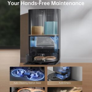 dreame X30 Ultra Robot Vacuum and Mop Combo, 8300Pa Suction, Mop Extend and Mop Self Cleaning with 140°F Water, Removable & Liftable Mop, Self Refilling, Mop Self Drying, Smart Carpet Cleaning