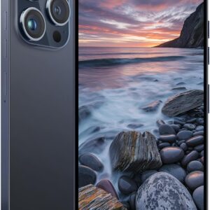 A15 PROMAX Smartphone,Android 13.0,Long Battery Life 6800mAh,6+256GB with 128GB Memory Card Cell Phone,6.7“ HD Screen,Dual SIM,5G/Face ID/Fingerprint Lock/GPS (Blue Titanium)