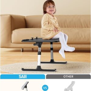 Laptop Desk for Bed, SAIJI Height & Angle Adjustable Laptop Stand for Bed, Lap Desk Bed Tray Table, Light Weight Foldable Portable Laptop table for Couch Sofa Chair Floor Desk for Adults, Kids (Black)
