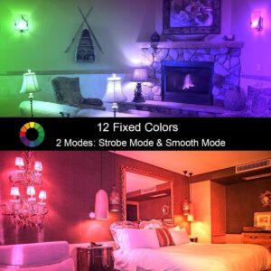 ILC RGB LED Light Bulb, Color Changing 40W Equivalent, Daylight White, 450LM Dimmable 5W E26 Screw Base RGBW, Mood Light Bulb – 12 Color Choices – Timing Infrared Remote Control Included (4 Pack)