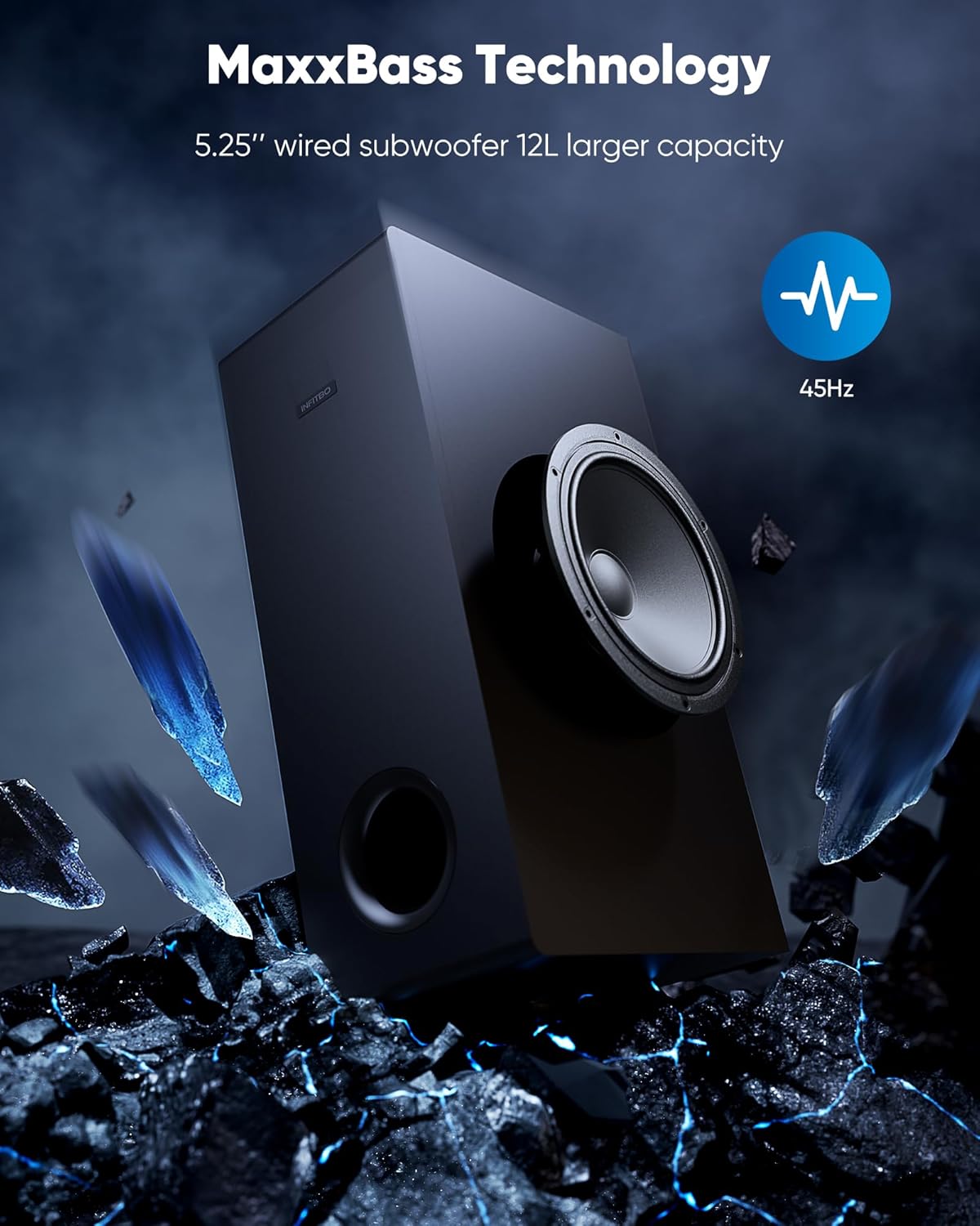 Sound Bar for Smart TV 2.1CH 190W Peak Power Soundbar with Subwoofer Detachable 2-in-1 BT 5.4 Surround Sound System 12L Deep Bass for PC Game with HD-ARC/Opt/USB/AUX Home Theater - Image 4