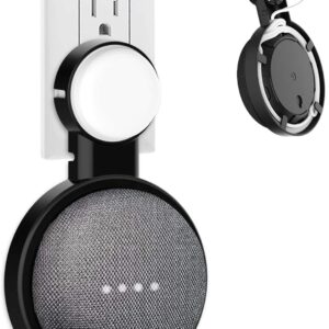 HomeMount Wall Mount for Google Home Mini and Google Nest Mini (2nd Gen),Space-Saving Outlet Holder Accessories for Google Mini Voice Assistant (Black)