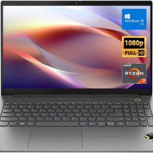 Lenovo New ThinkBook 15 G3 15.6″ Full HD Notebook Laptop, AMD Octa-Core (8 Core) Ryzen 7 5700U (Beat i7-1260P), 16GB DDR4 RAM, 512GB PCIE SSD, Fingerprint, HDMI Cable, Windows 10 Pro, Mineral Gray