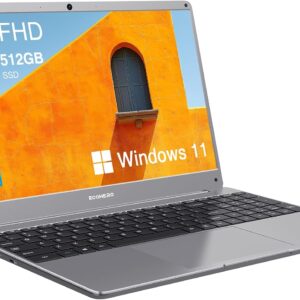 Laptop Computer, 15.6-inch FHD Display, 16GB RAM, 512GB SSD, Intel Core i3 Processor, Windows 11 Notebook for Students, 2.4G/5G WiFi, Ethernet RJ45, Numeric Keypad, USB-A, HD&MI
