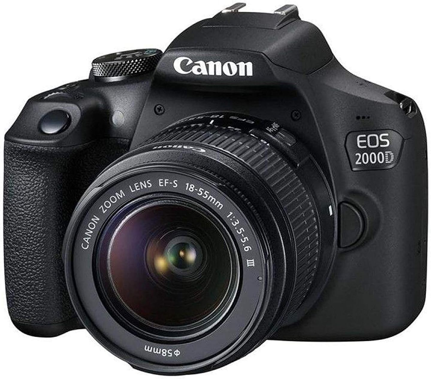 Canon EOS 2000D Rebel T7 DSLR Camera with 18-55mm f/3.5-5.6 Zoom Lens, 128GB Card, Tripod, Flash, and More 20pc Bundle (Renewed)