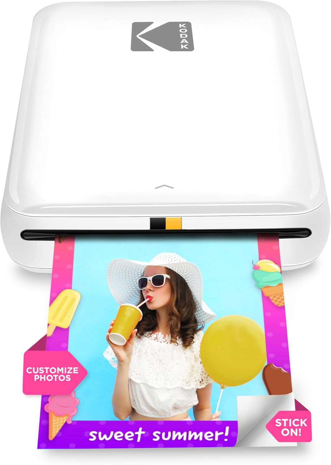 KODAK Step Instant Smartphone Photo Printer - 75 Sheets Bundle - Portable Mini Color Wireless Mobile Printer - Zink 2x3” Sticky-Back Photos - Bluetooth Compatible with Smart Devices - Fun App -White - Image 2