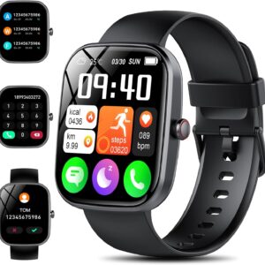 Smart Watch for Men Women, 1.91” HD Fitness Watch(Answer/Make Call), Heart Rate/Spo2/Sleep Monitor/Pedometer, IP68 Waterproof Fitness Tracker with 120+ Sport Modes, Smartwatch for Android iOS