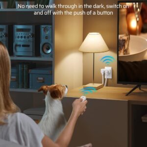 DEWENWILS Wireless Remote Control Outlet, 2 Independent Control Sockets Electrical Remote Light Switch, No Interference Remote Outlet Switch, No Wiring, 15A/1875W, 100 FT Range, FCC Listed…