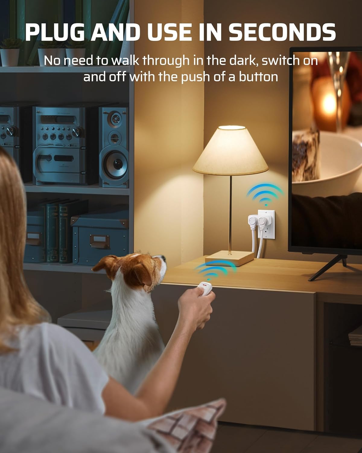 DEWENWILS Wireless Remote Control Outlet, 2 Independent Control Sockets Electrical Remote Light Switch, No Interference Remote Outlet Switch, No Wiring, 15A/1875W, 100 FT Range, FCC Listed… - Image 2