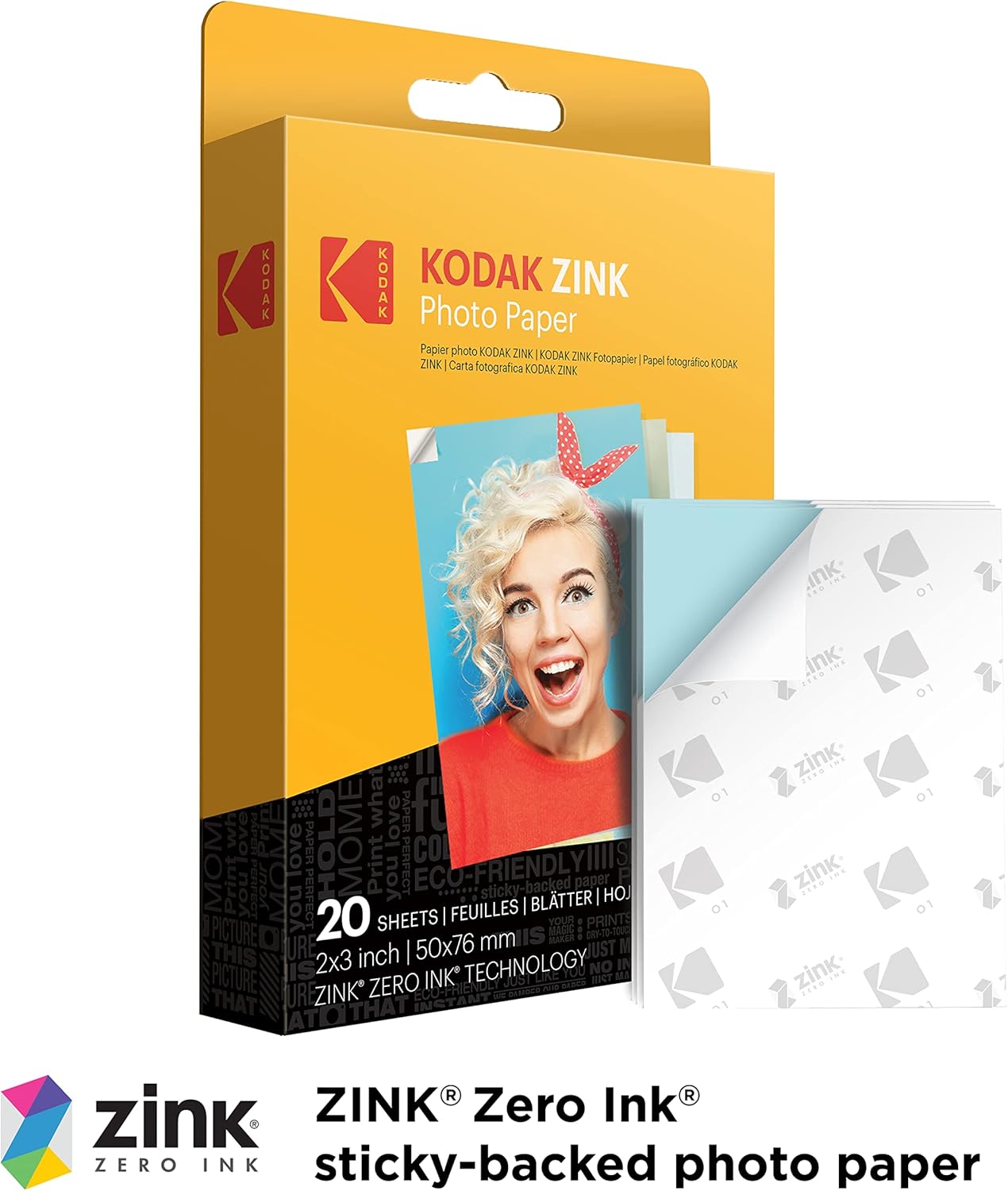 KODAK Step Instant Smartphone Photo Printer - 75 Sheets Bundle - Portable Mini Color Wireless Mobile Printer - Zink 2x3” Sticky-Back Photos - Bluetooth Compatible with Smart Devices - Fun App -White - Image 3
