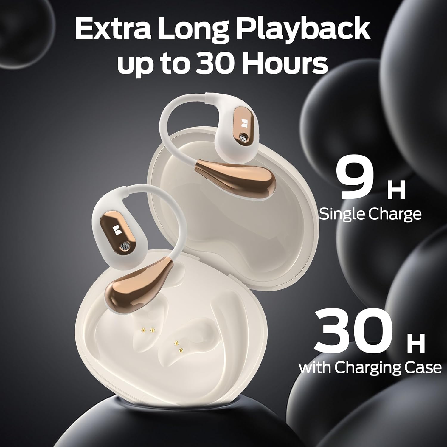 MONSTER Open Ear AC210 Headphones, Bluetooth 5.4 Earphones Stereo Sound, Wireless Headphones 30 Hours Playback, Type-C Charging, IPX5 Waterproof Open Ear Earbuds,White - Image 6