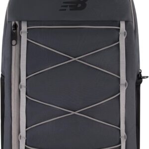New Balance Laptop Backpack, Bungee Cord Computer Travel Bag for Men and Women, Grey, 17 Inch