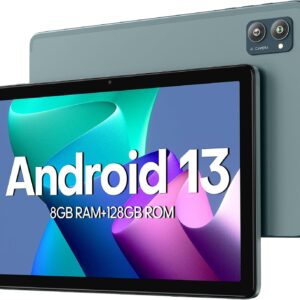 New Slim Android Tablet 10.1 Inch, Android 13 Tablets 8GB RAM 128GB ROM 512GB Expand WiFi Tablets PC, 1280 * 800 HD Screen, 5+13MP Dual Camera, Bluetooth5.0, 6800mAh Battery, GPS-Blue