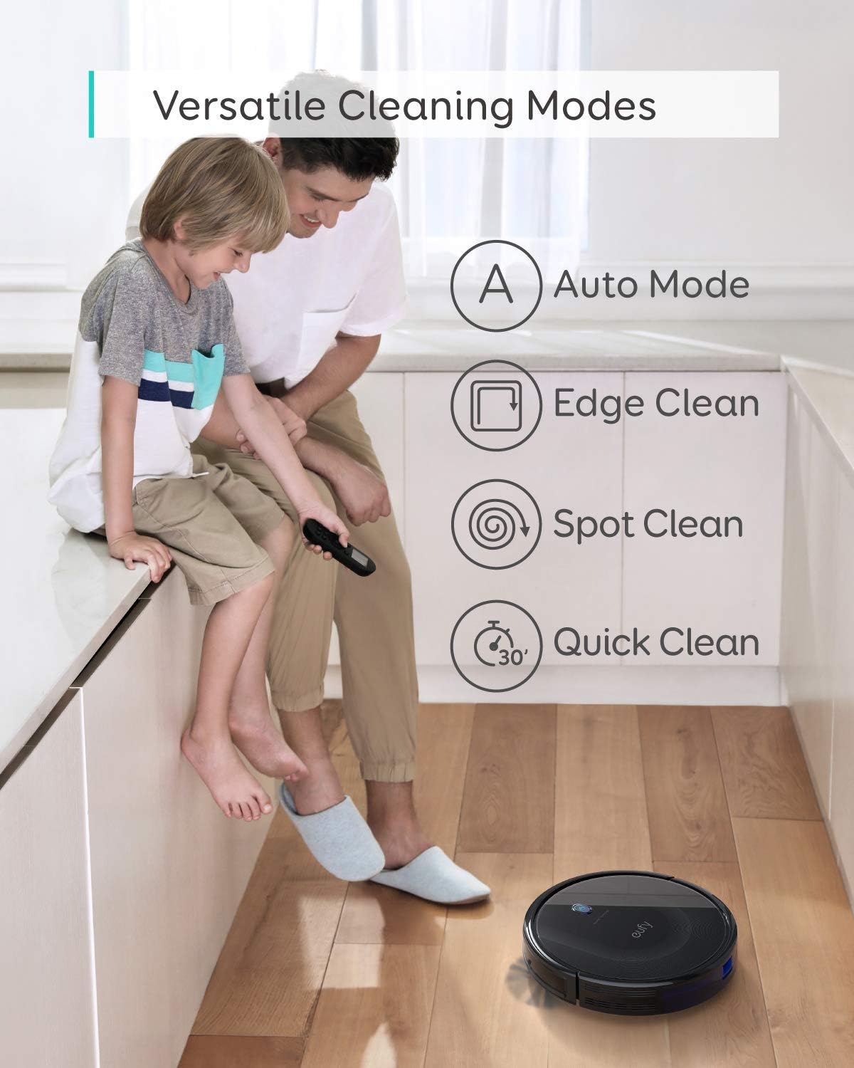 eufy BoostIQ RoboVac 11S MAX, Robot Vacuum Cleaner, Super Thin, Powerful Suction, Quiet, Self-Charging Robotic Vacuum Cleaner, Cleans Hard Floors to Medium-Pile Carpets, Black(Renewed) - Image 5