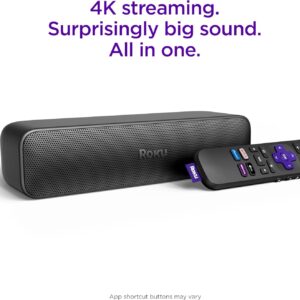 Roku Streambar SE | 2-in-1 TV Soundbar with Built-in 4K/HD/HDR Streaming, Premium Speakers, & Enhanced Speech Clarity for Crisp, Clear Dialogue – Quick Guided Simple Setup