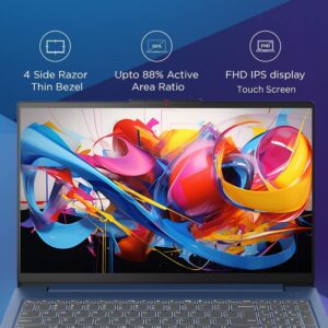 Lenovo IdeaPad 3 Laptop, 15.6″ FHD Touchscreen, Intel Core i5-1155G7, 16GB RAM, 512GB SSD, Webcam, HDMI, Wi-Fi 6, Windows 11 Home, Blue