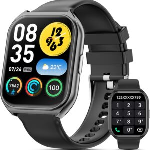 Smart Watch for Men Women, 1.85″ HD Smartwatch (Answer/Make Call),Activity Fitness Tracker with Heart Rate Sleep Monitor Pedometer,100+ Sport Modes, Fitness Watch for Android iPhone (Black)