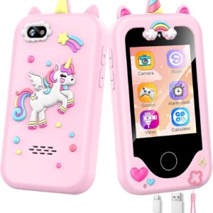 Kids Smart Phone for Girls, Christmas Birthday Gifts for Girls Age 3-10,Kids Toys Cell Phone, Toddler Learning Play Toy Phone with Dual Camera, Game, Music Player