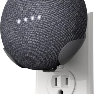 PowerClip Outlet Mount for Google Nest Mini (Charcoal), Speaker Wall Hub for 2nd Generation Google Nest Smart Home Devices, Space Saving, Uses One Outlet Only, Great for Mounting Google Mini Speaker
