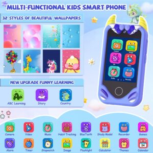 Kids Smart Phone for Boys Gifts – Toddler Christmas Birthday Gift for Age 3 4 5 6 Year Old, Kids Cell Phone Toy with Touchscreen, Dual Cameras, Learning, Music Player, Games with 32 GB Card