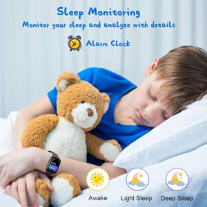 Kids Smart Watch for Boys Girls Teens, IP68 Waterproof Swimming Smartwatch, 1.8” Fitness Activity Tracker Watch with 100 Sports Modes, Make Call/Answer, Heart Rate, Valentines Day Gifts for Kids