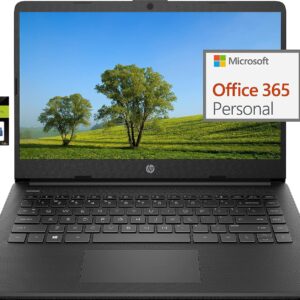 HP 14″ Ultral Light Laptop for Students and Business, Intel Quad-Core N4120, 16GB RAM, 192GB Storage(64GB eMMC+128GB Ghost Manta SD Card), 1 Year Office 365, Webcam, HDMI, WiFi, USB-A&C, Win 11