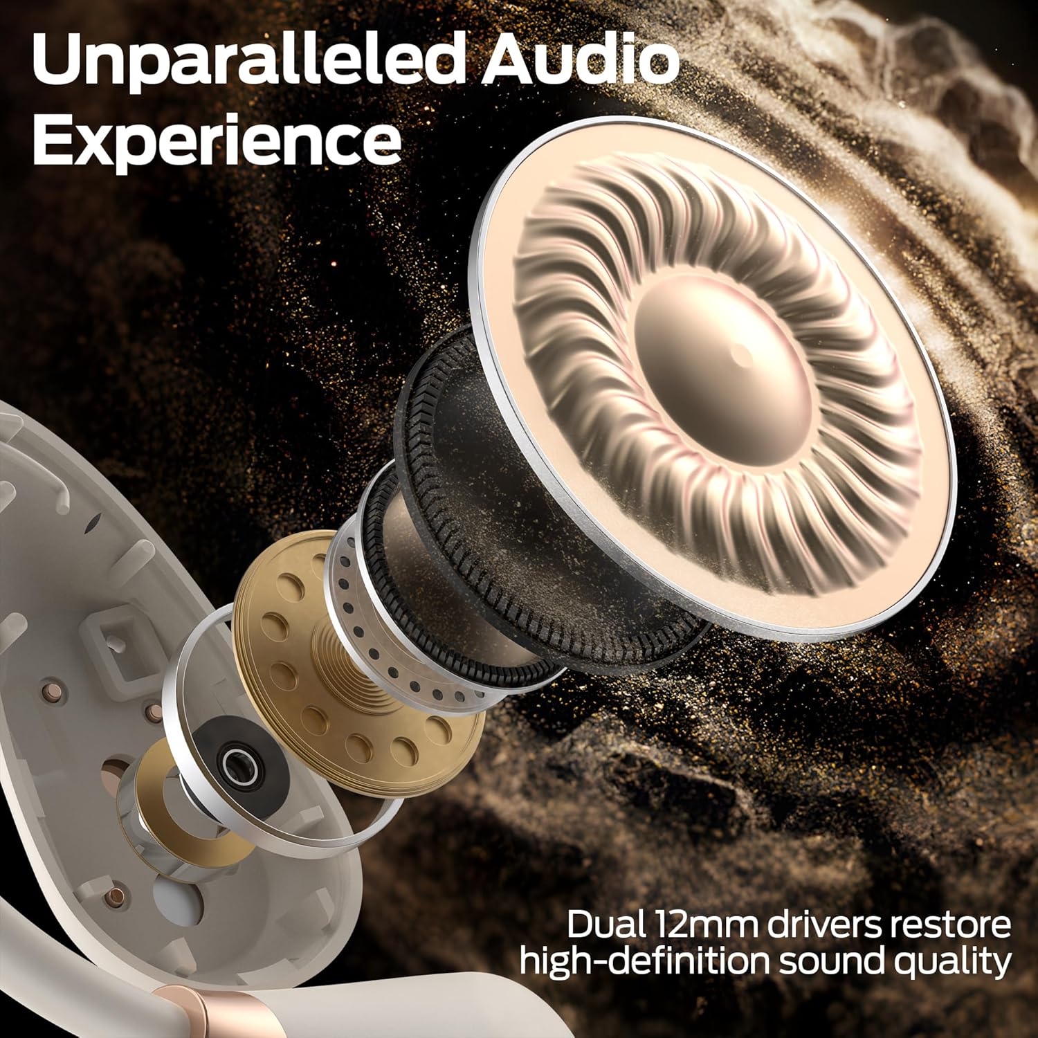 MONSTER Open Ear AC210 Headphones, Bluetooth 5.4 Earphones Stereo Sound, Wireless Headphones 30 Hours Playback, Type-C Charging, IPX5 Waterproof Open Ear Earbuds,White - Image 3