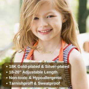 SANNYRA Name Necklace Personalized, 18K Gold Plated Silver-plated Customized Nameplate Necklaces Jewelry Gifts for Women