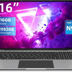 jumper Laptop Computer with 16 Inch FHD 1200P Display, 16GB RAM 1152GB Storage, Laptops with N95 CPU, 38WH Battery, 2 Speakers, HDMI, 2.4G+5G WiFi.