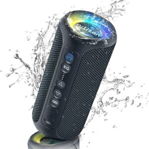 Ortizan Bluetooth Speakers, 40W Loud Sound, Wireless Stereo, IPX7 Waterproof, Extra Bass, LED Light, BT5.3, Portable Compact Speaker for Shower/Outdoor/Beach/Home, Gifts for Adult, Navy