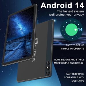 Android 14 Tablet, 2024 Latest Tablet 10 inch 128GB Storage 1TB Expandable 14GB RAM, 4G Sim Slot Tablet with keyboard Support 5G WiFi Bluetooth 5.0 GPS, 7000 mAh, Octa-Core Processor, FHD IPS Display