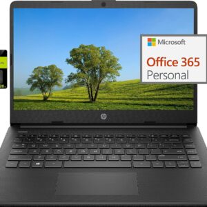HP 14″ Ultral Light Laptop for Students and Business, Intel Quad-Core N4120, 8GB RAM, 192GB Storage(64GB eMMC+128GB Micro SD), 1 Year Office 365, Webcam, HDMI, WiFi, USB-A&C, Win 11 S