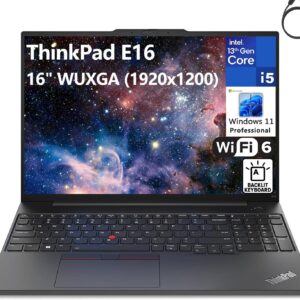 Lenovo ThinkPad E16 Business Laptop Computer, 16″ FHD+ Display, 13th Gen Intel Octa-Core i5-13420H (Beat i7-1355U), 24GB DDR4 RAM, 1TB PCIe SSD, WiFi 6, Backlit Keyboard, Windows 11 Pro Vent-HEA