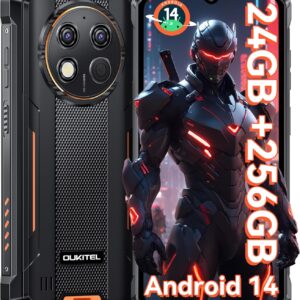 OUKITEL G1 Rugged Smartphone Unlocked – 24+256GB/1TB Android 14 Rugged Cellphones, 6.52” HD Display 48MP Rear Camera 10600mAh Battery IP68/IP69K Waterproof Phone, Dual Sim/NFC/Fingerprint 2025