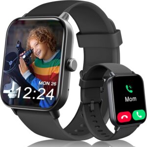 Kids Smart Watch for Boys Girls Teens, IP68 Waterproof Swimming Smartwatch, 1.8” Fitness Activity Tracker Watch with 100 Sports Modes, Make Call/Answer, Heart Rate, Valentines Day Gifts for Kids