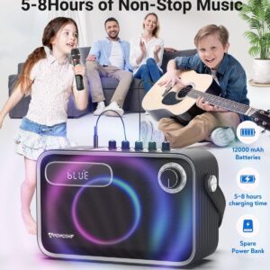 Karaoke Machine with 2 Wireless Microphones,Portable Karaoke Speaker for Adults,300W Karaoke System, Wireless OTG Speaker,Support TWS/OTG/TF Card/AUX/REC, Professional Living Broadcast System