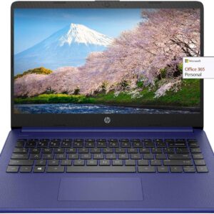 HP 14in Thin Light Laptop, Intel 2-Core CPU, 8GB RAM, 192GB Storage(64GB eMMC 128GB Micro SD),1Yr Office w/Accessories(Blue)